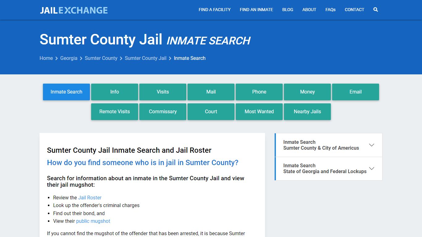 Inmate Search: Roster & Mugshots - Sumter County Jail, GA