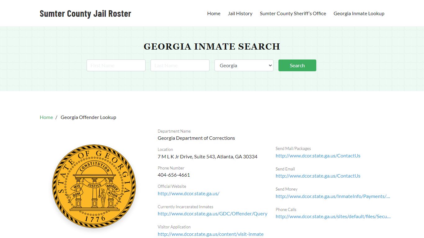 Georgia Inmate Search, Jail Rosters